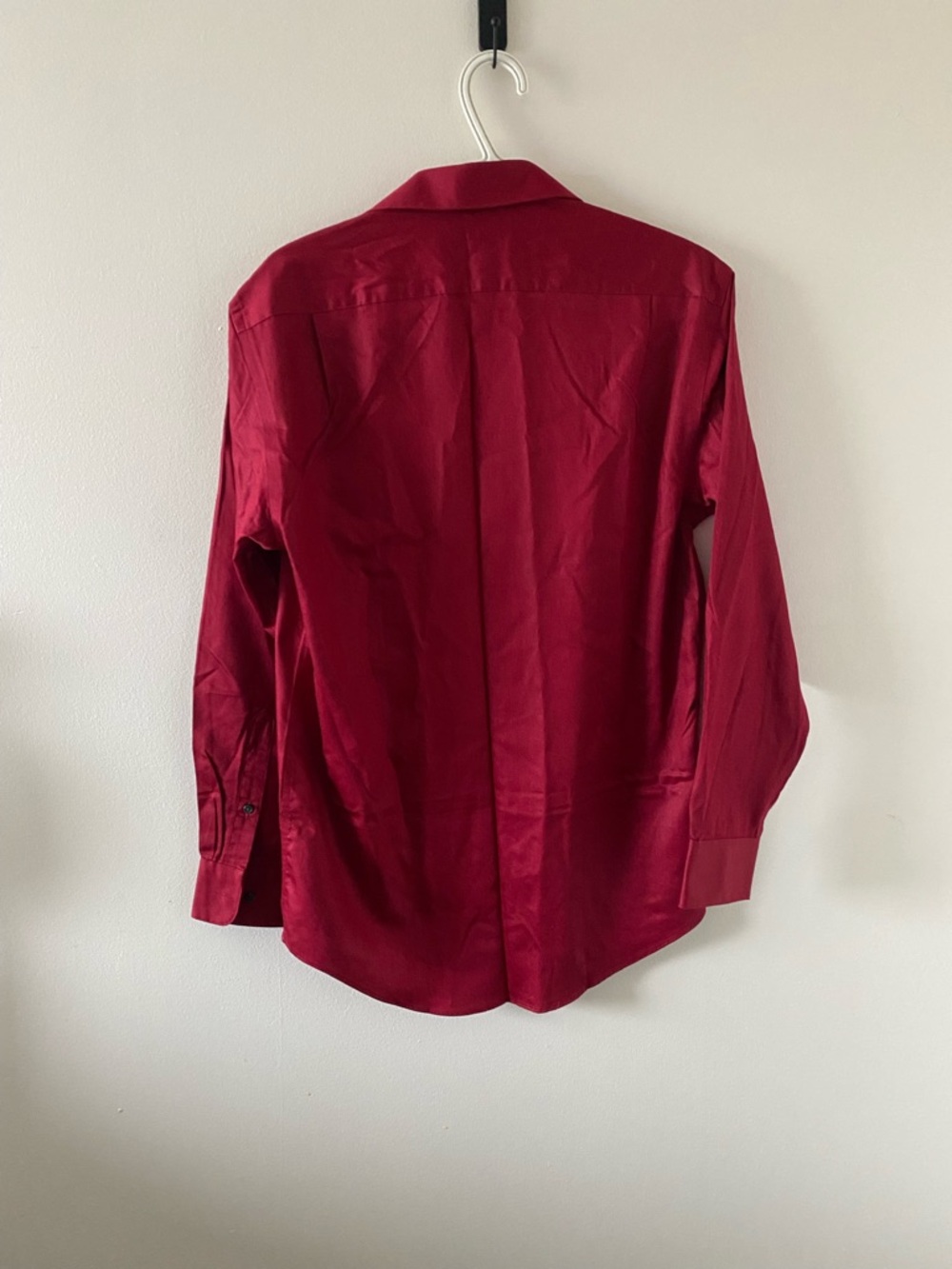 George Red Satin-Look Button-Up Shirt - Picture 2 of 6